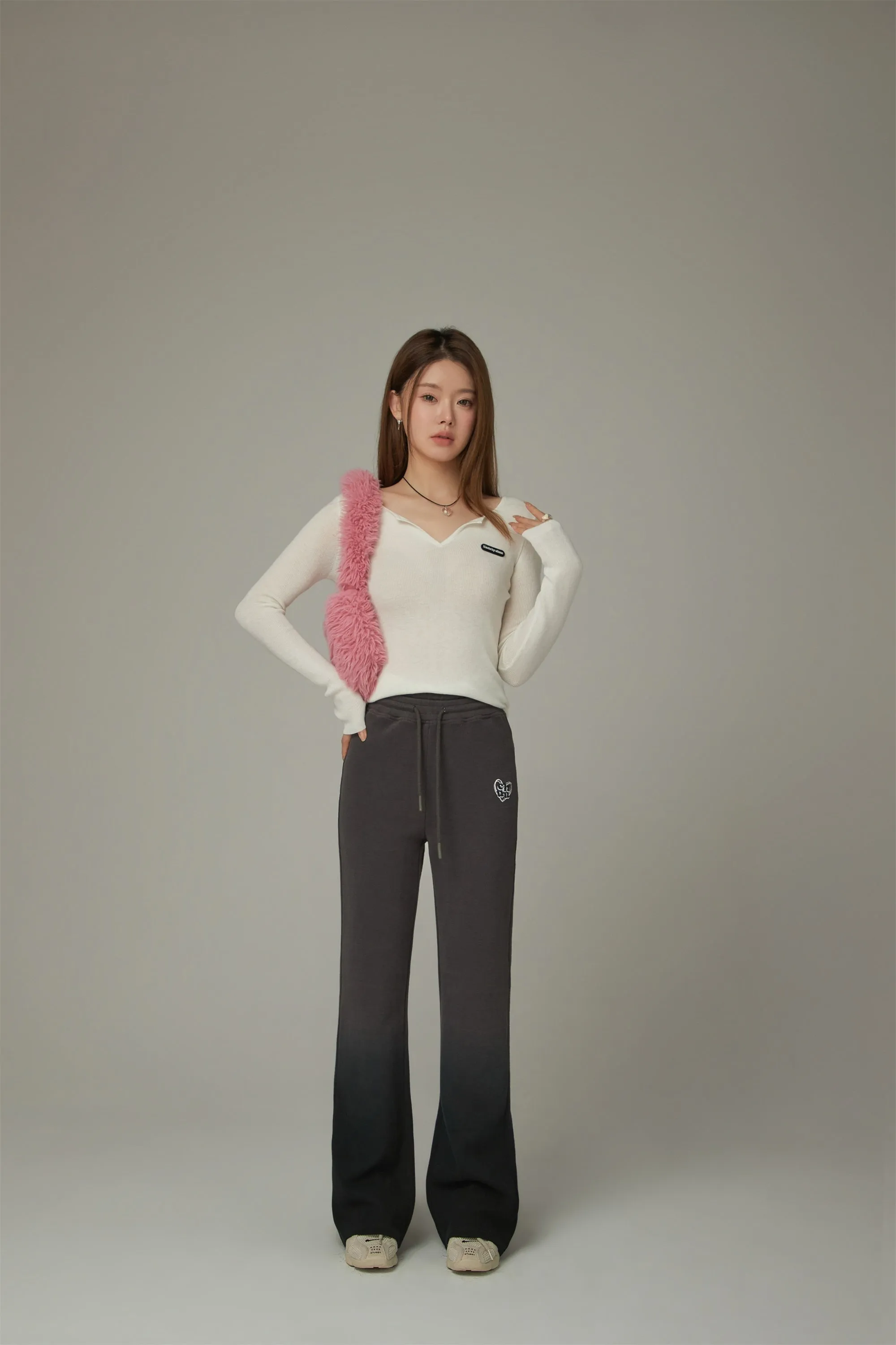 Color Matching Bootcut String Pants