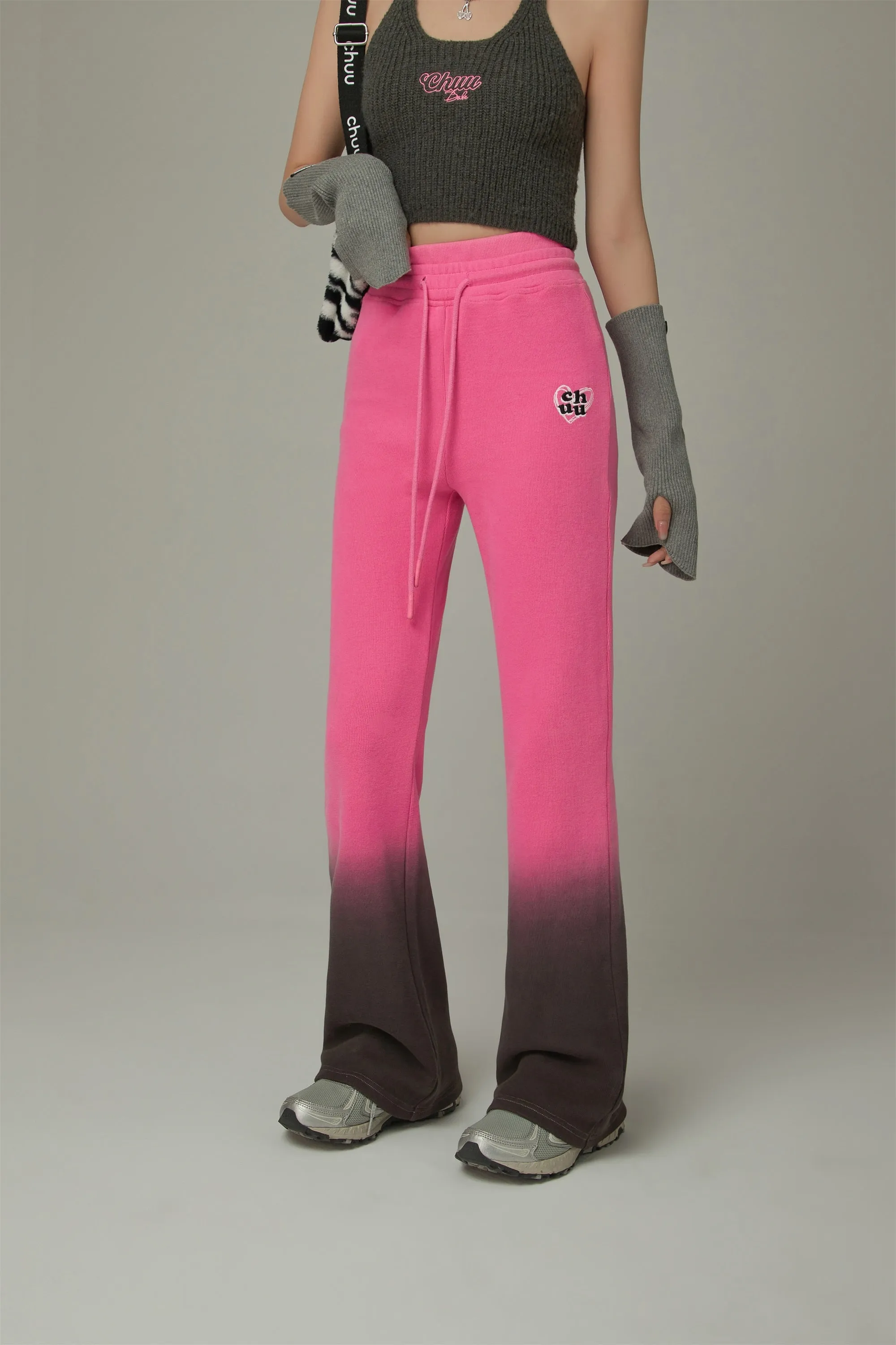 Color Matching Bootcut String Pants