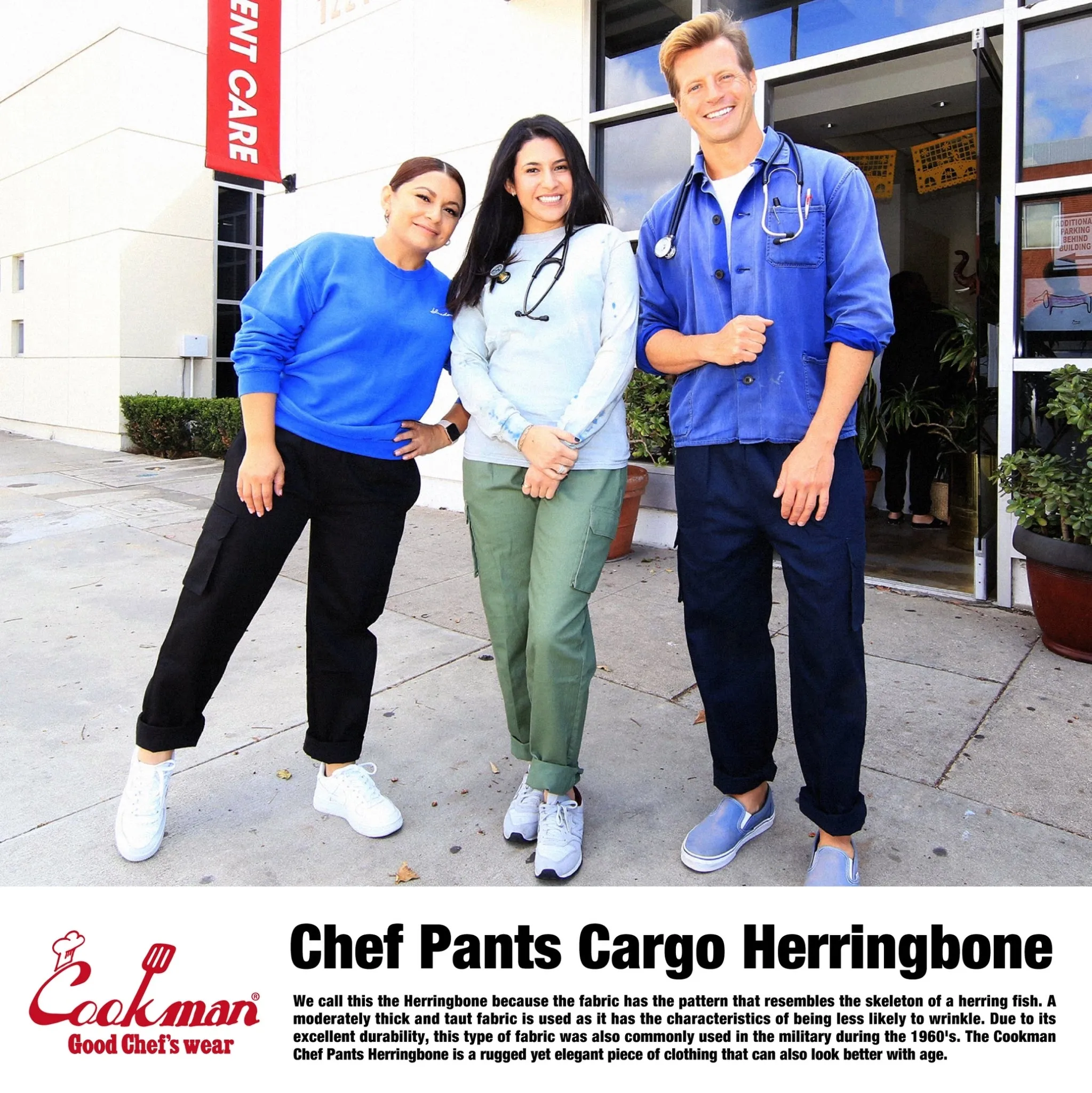 Cookman Chef Pants Cargo - Herringbone : Navy