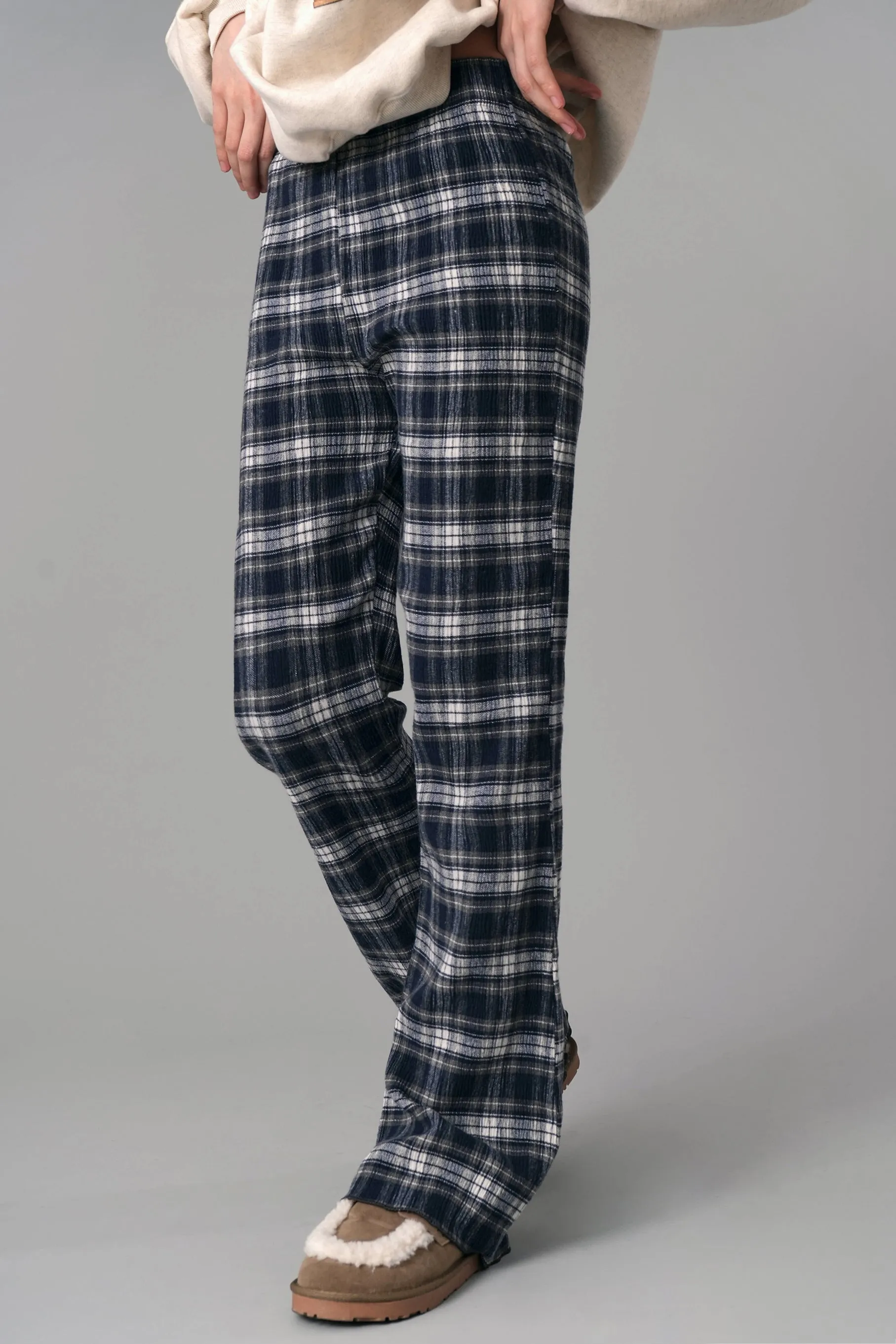 Cotton Plaid Pajama Pants