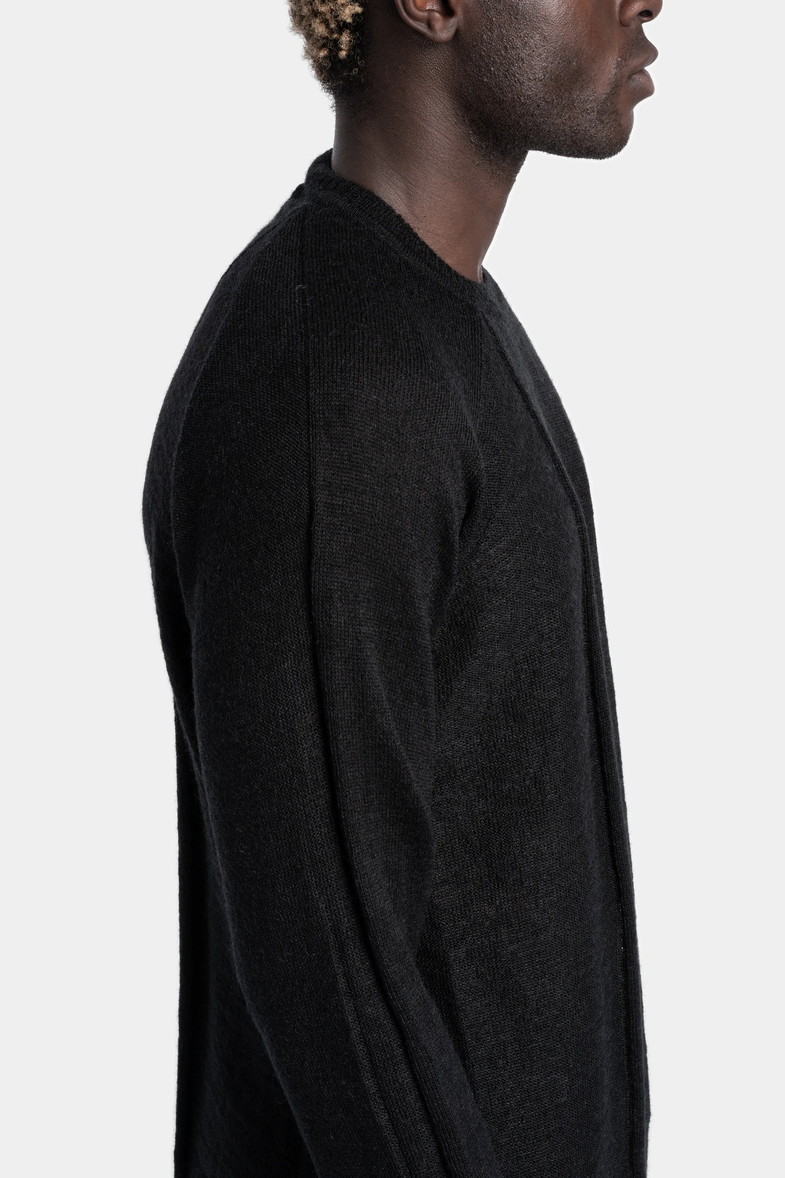 Crewneck knit sweater, Black