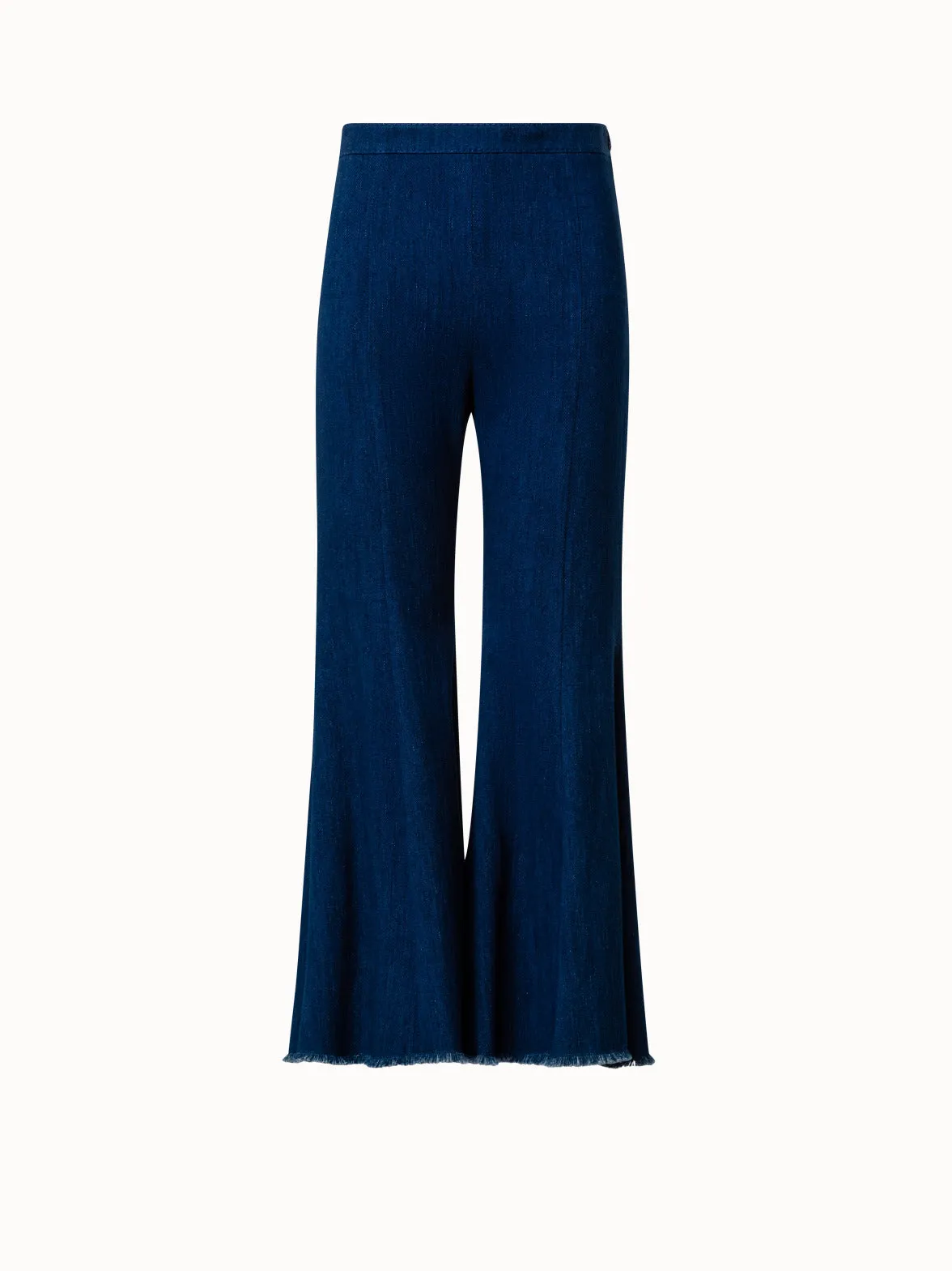 Cropped High Rise Bootcut Pants in Washed Denim