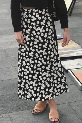 Daisy Print A Line Skirts