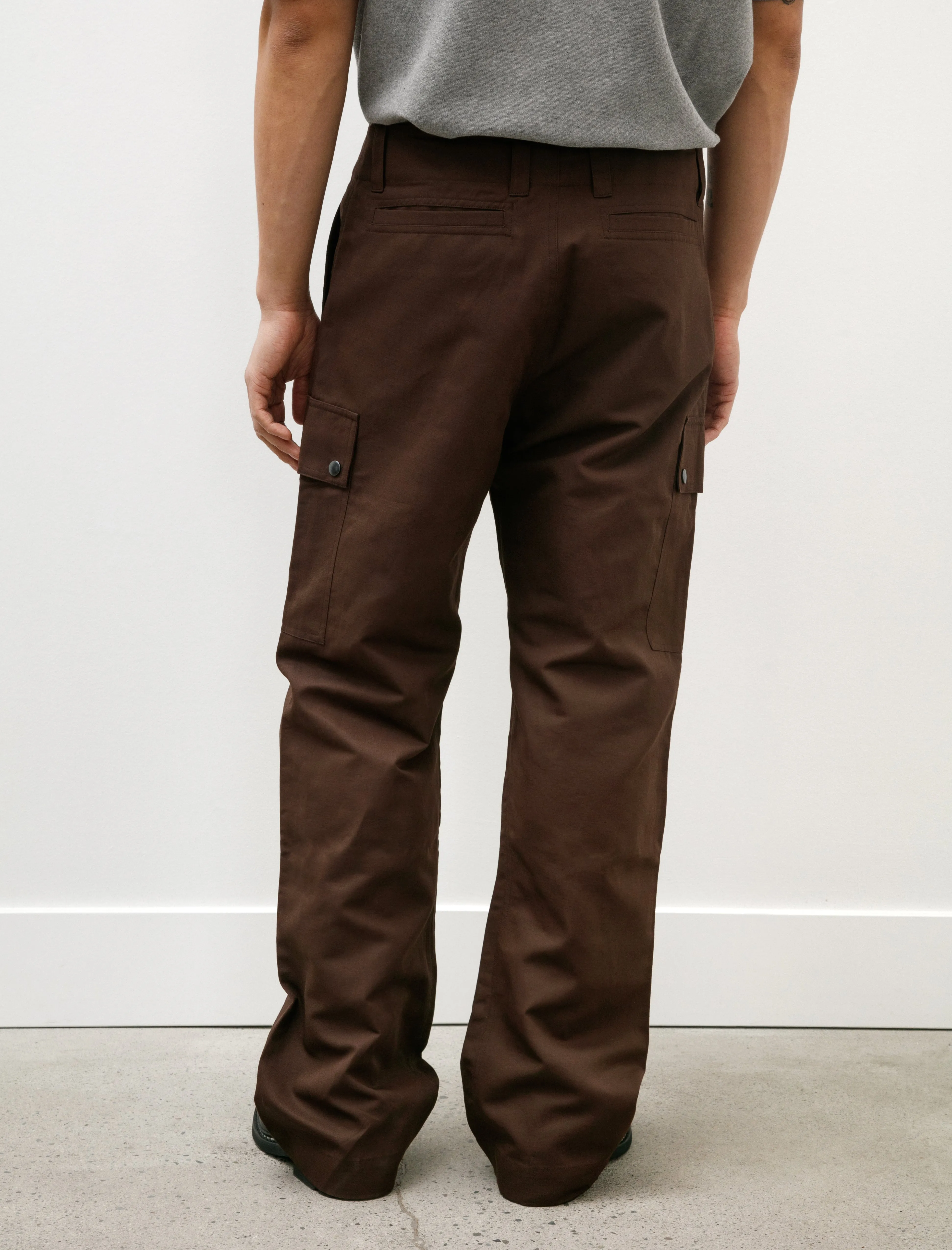 Deck Trousers Cotton Linen Gabardine Brown