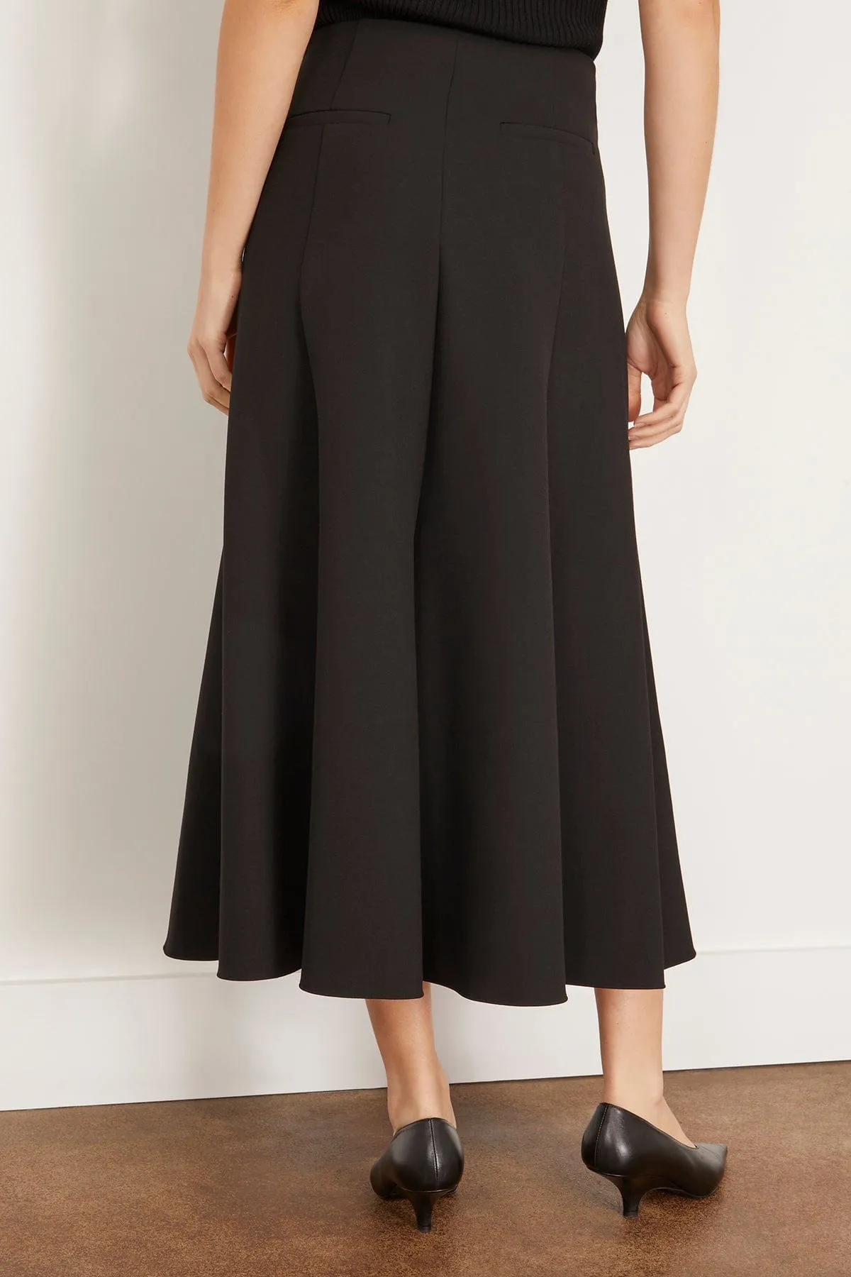 Dottie A-Line Midi Skirt in Black