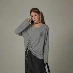 Drawstring Loosefit Long Sleeve T-Shirt