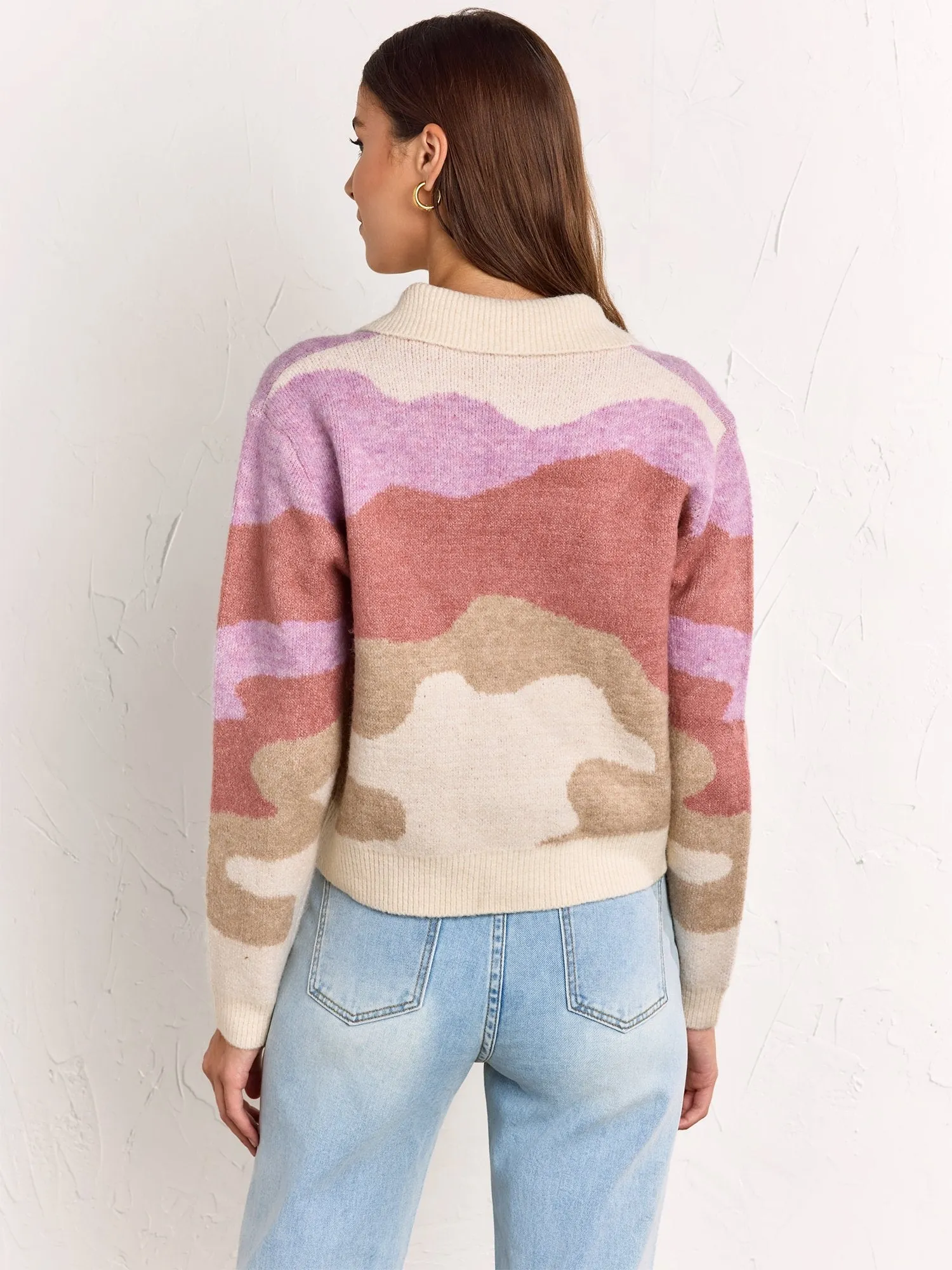 Dreamers By Debut Abstract Swirl Collared Cardigan - Brands We Love