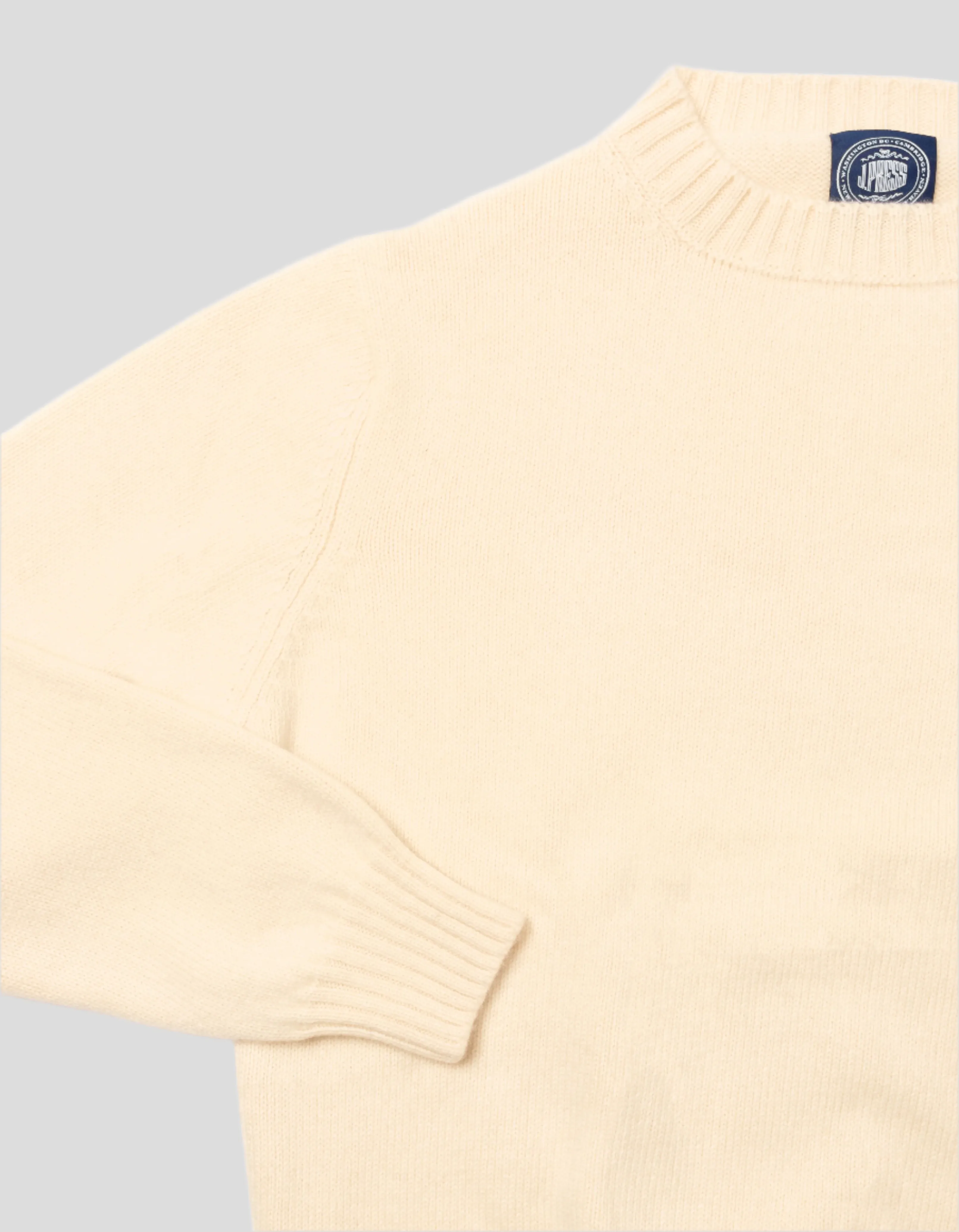 ECRU CASHMERE CHUNKY CREW NECK