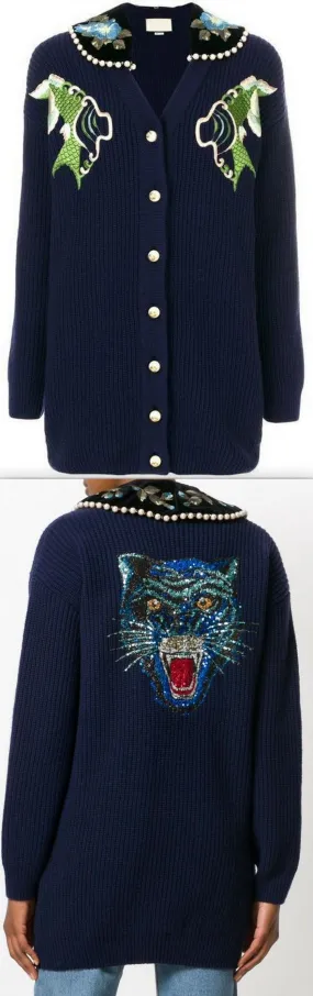 Fishes Embroidery Cardigan