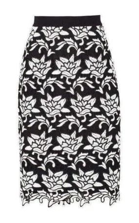 Floral Hem Pencil Skirt