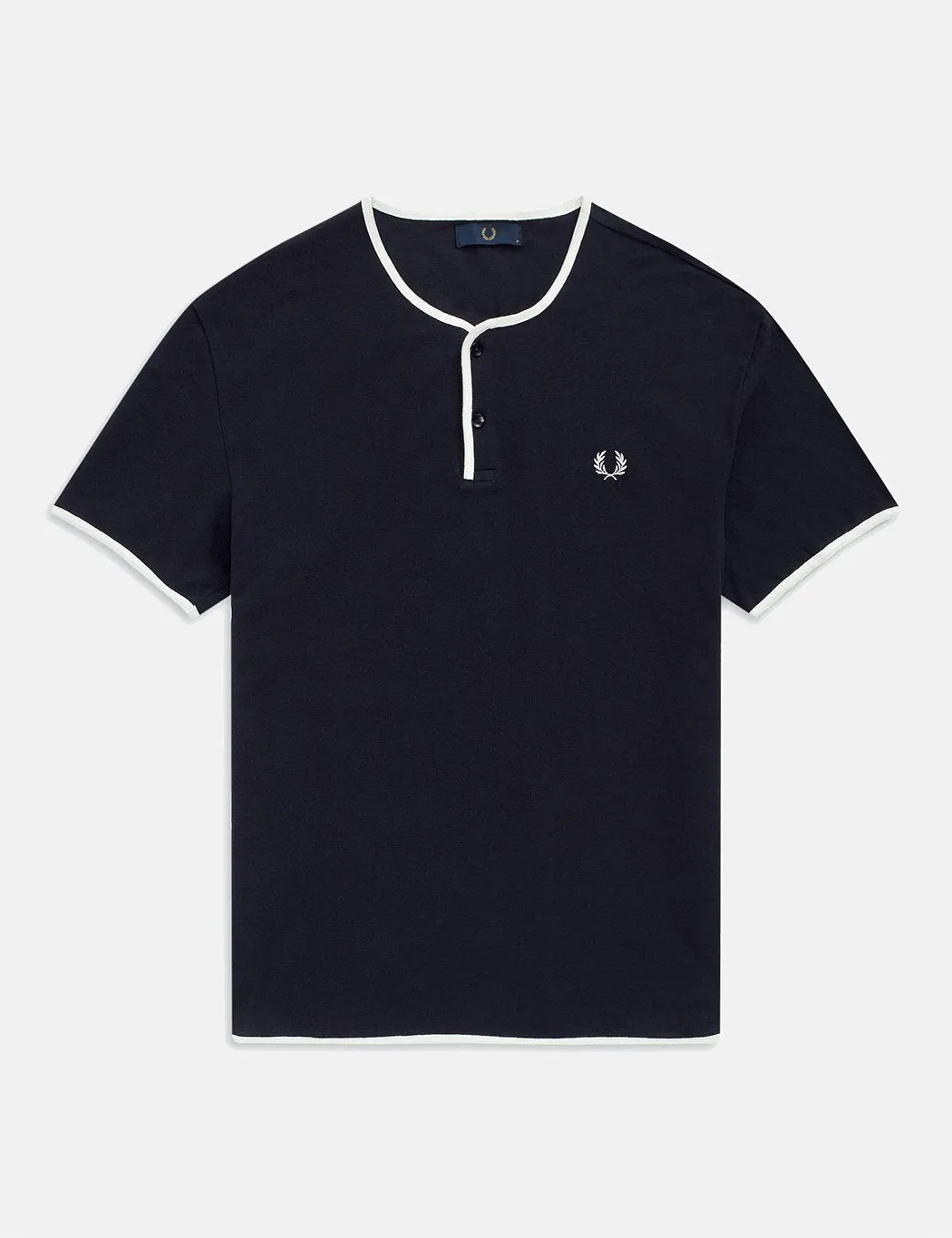 Fred Perry Reissue Henley T-Shirt - Navy Blue