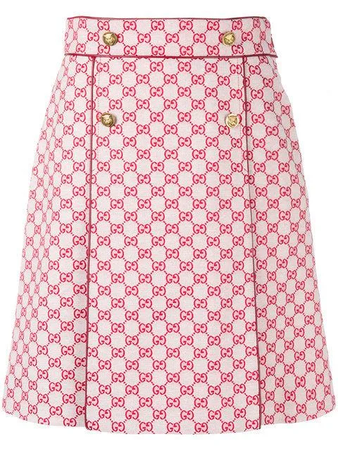 GG Canvas A-line Skirt, Red