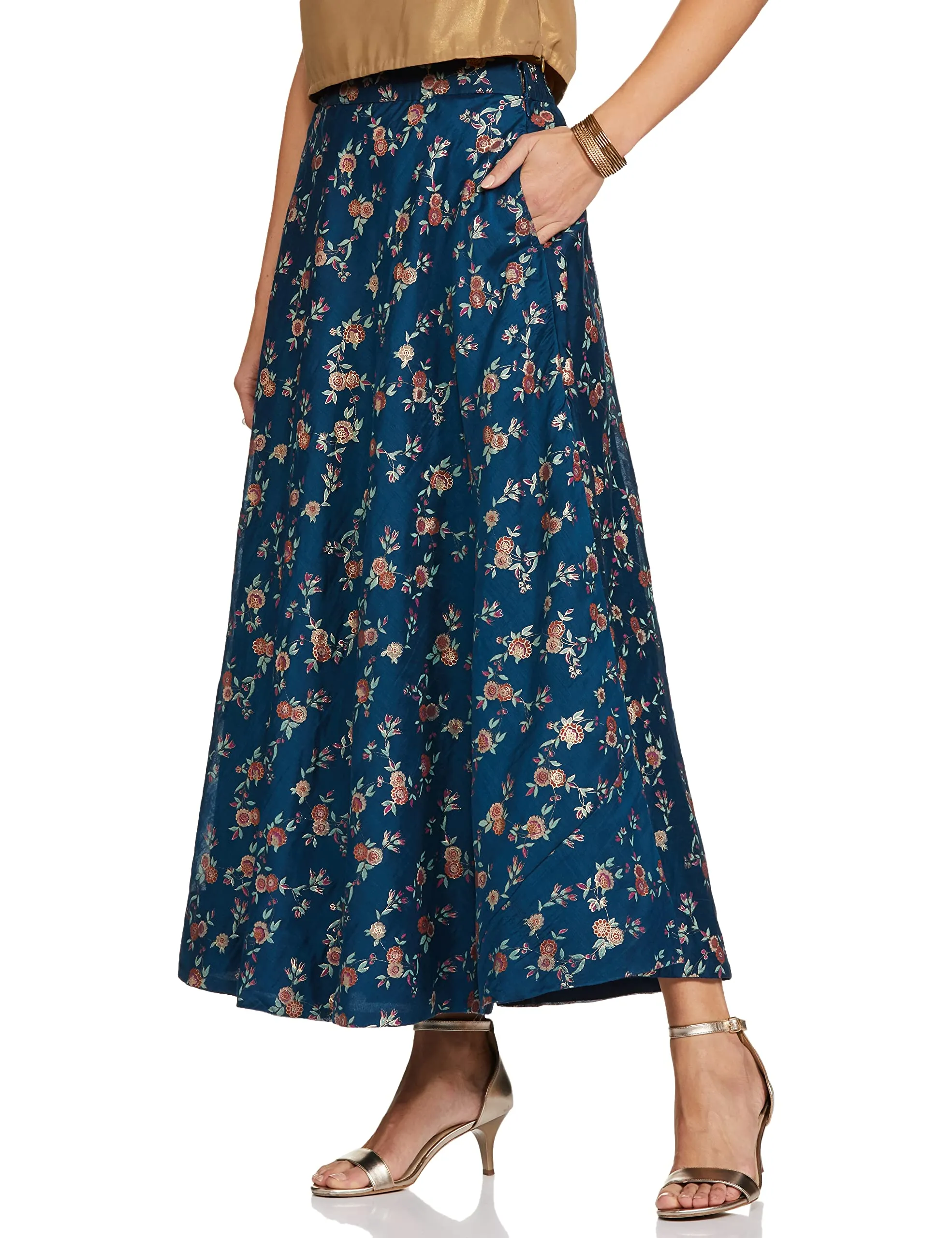 Global Desi Polyester A-Line Skirt