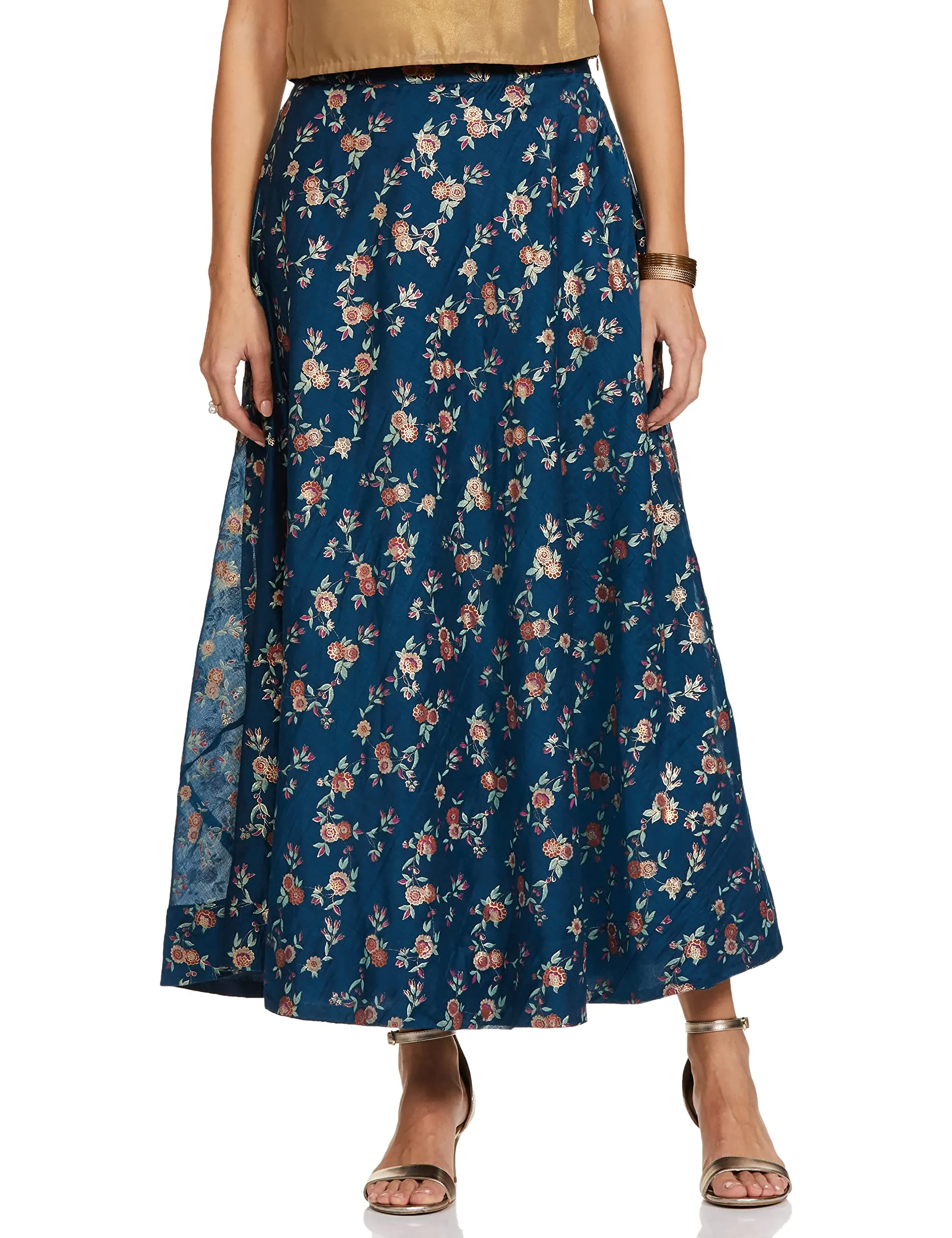 Global Desi Polyester A-Line Skirt