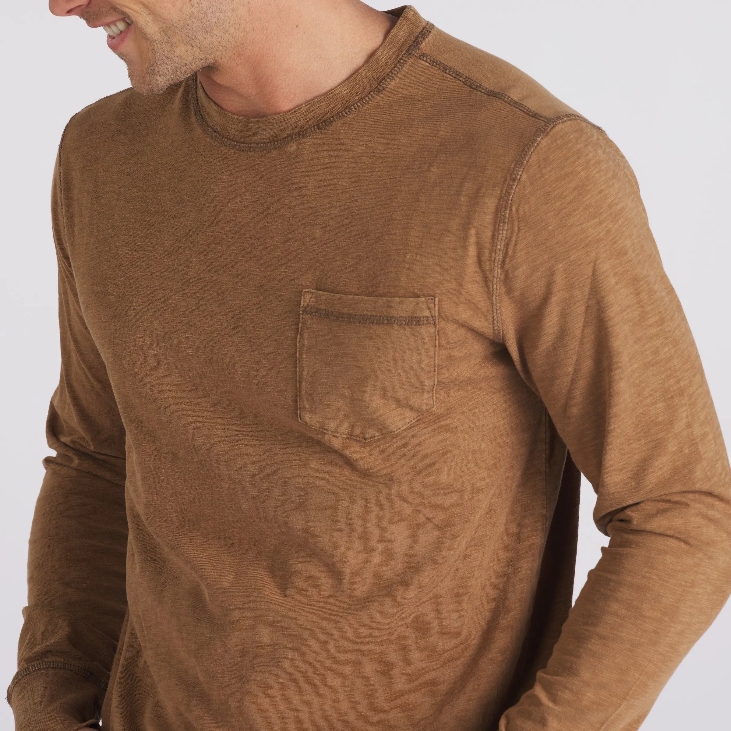 Hewitt Garment Dyed Pocket Tee - Dark Earth