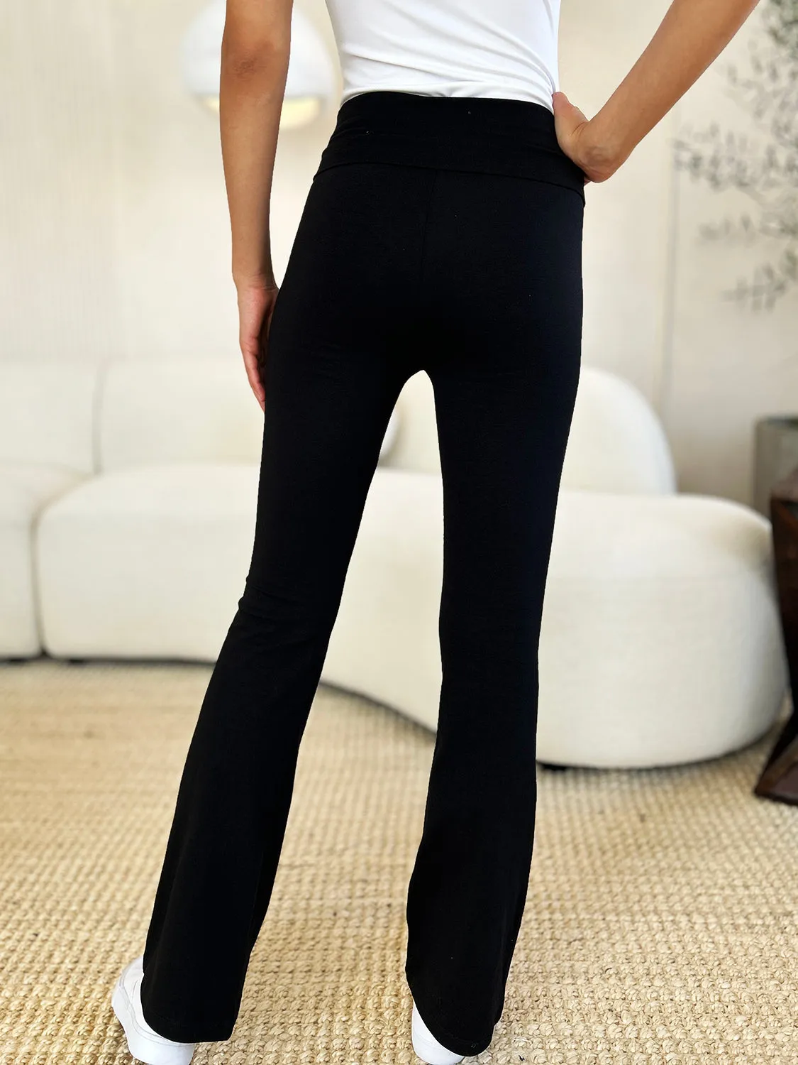 High Waist Wide Waistband Bootcut Active Pants