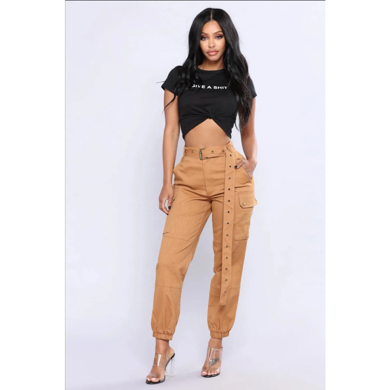 High Waisted Cargo Pants