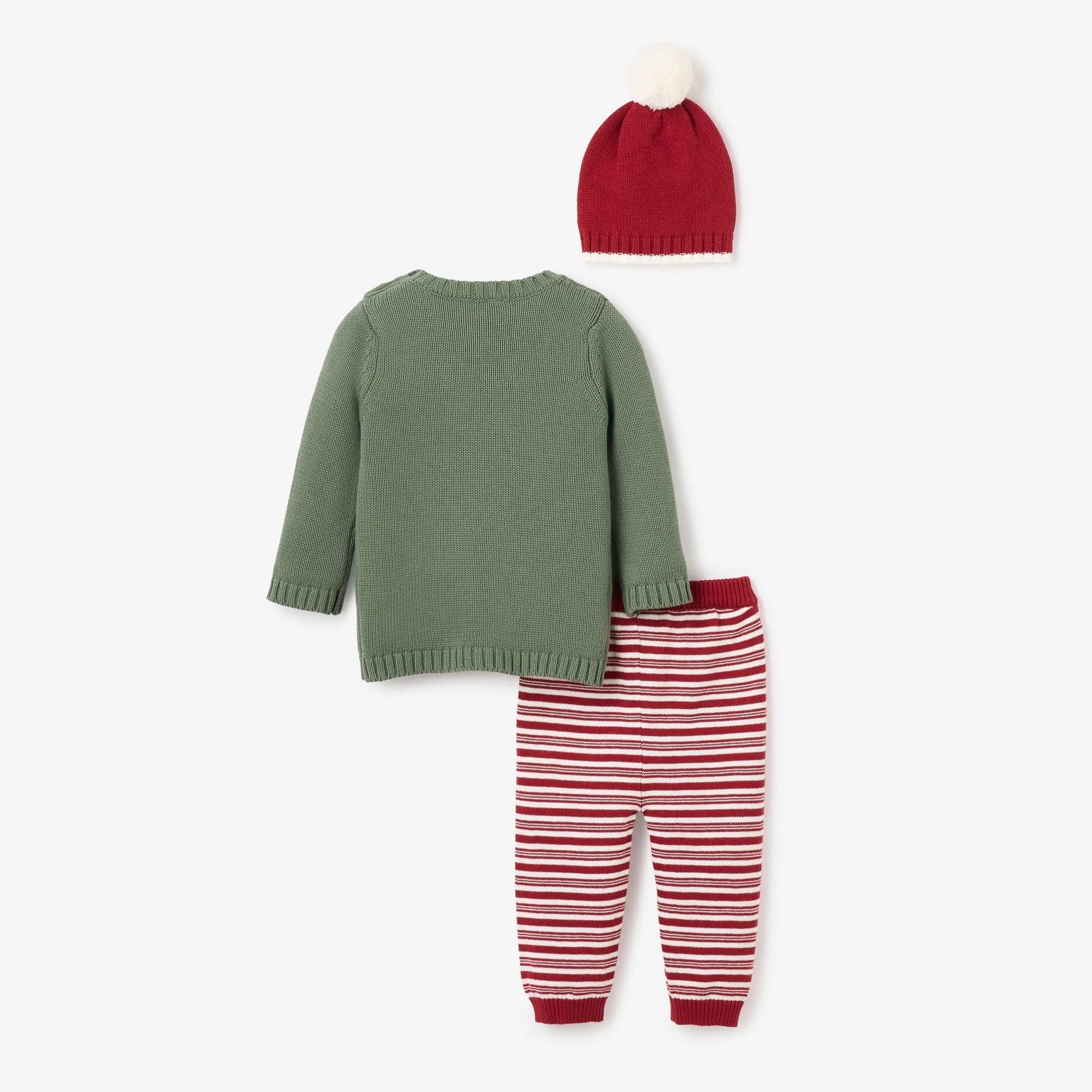 Jolly Sweater, Knit Pant & Hat Set - Select Size