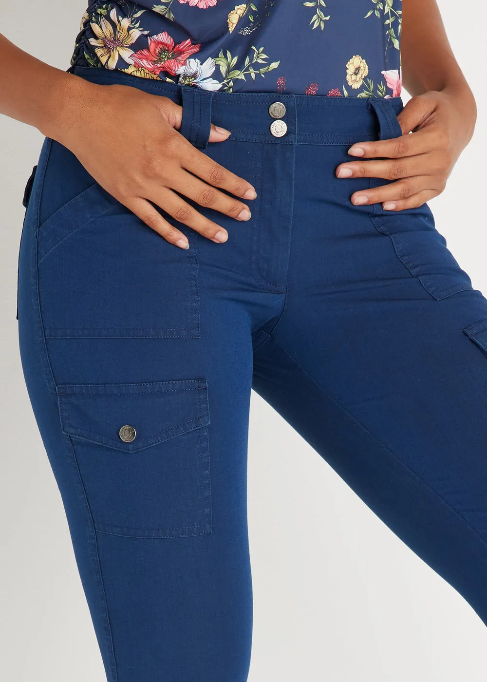 Kate Stretch Denim Cargo Pant