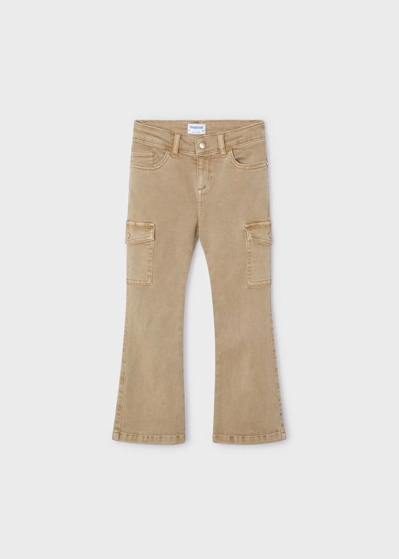 Khaki Flared Cargo Pant