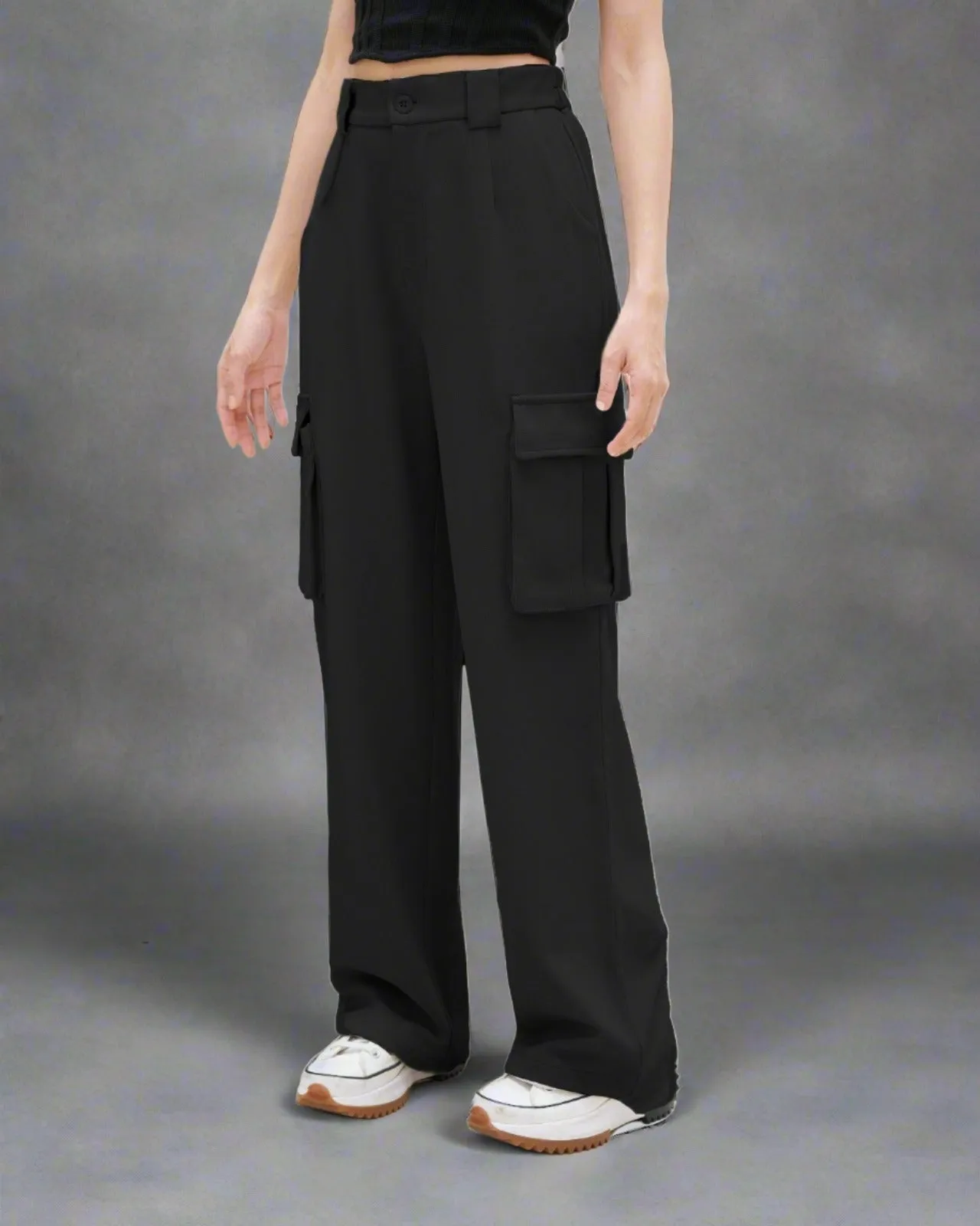 Korean Baggy High Waist Cargo Pants