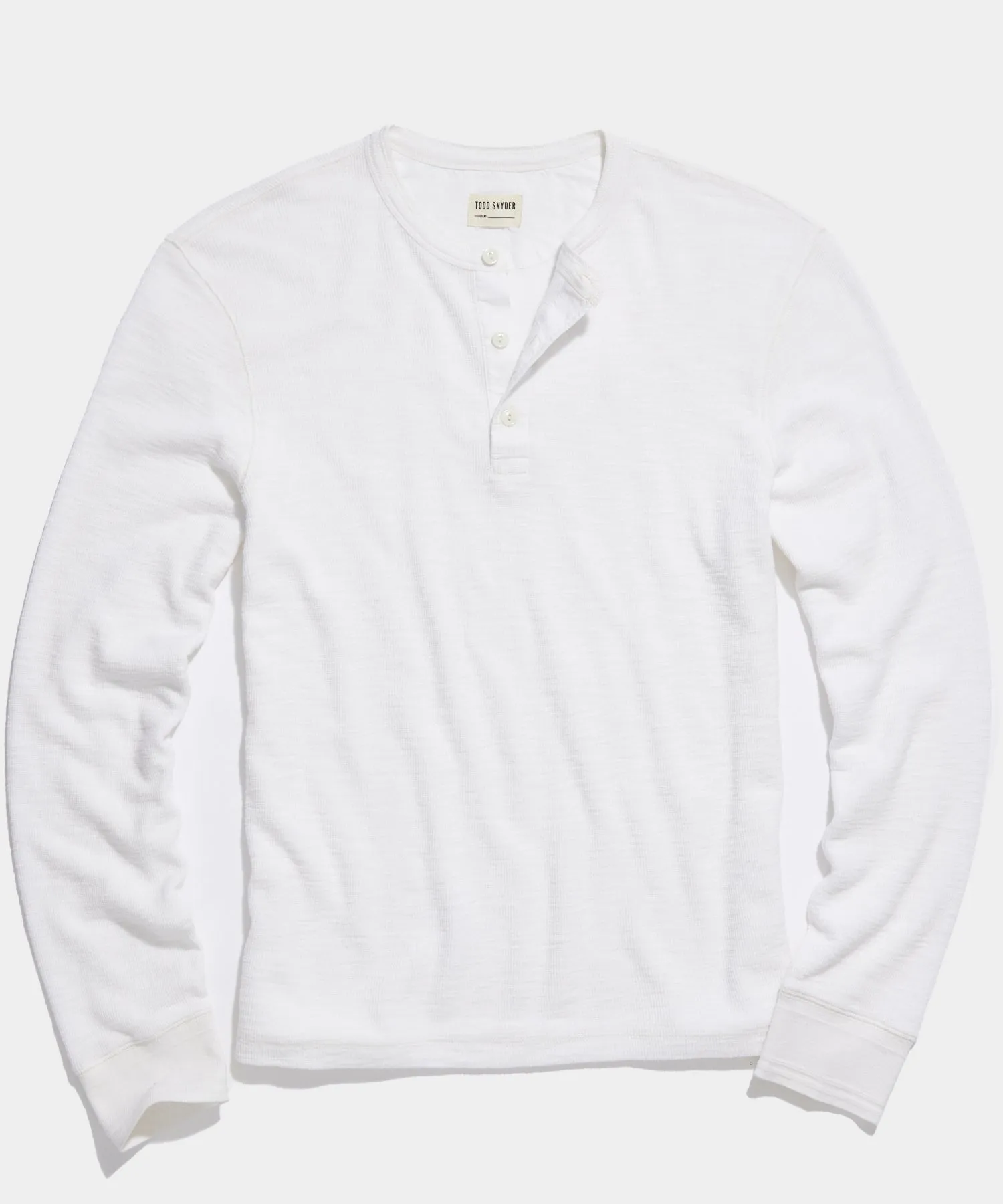 Lightweight Mini Waffle Henley in Antique White