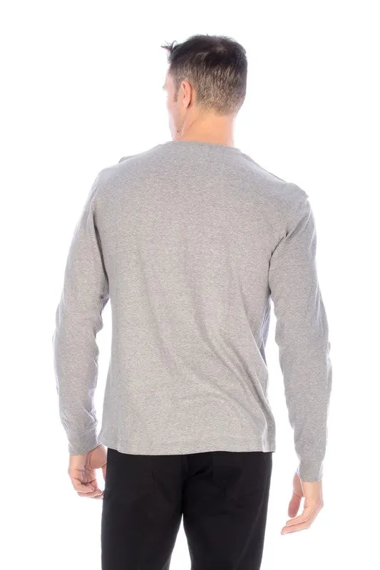 LONG SLEEVE HENLEY LIGHT GREY