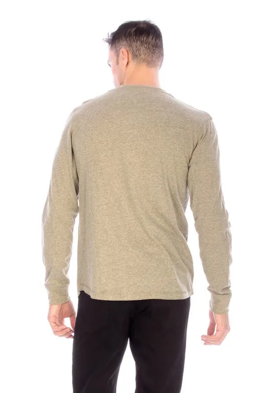 LONG SLEEVE HENLEY OLIVE