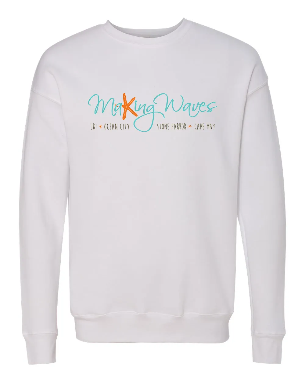 Making Waves Logo Crewneck Sweatshirt - White