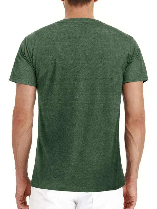 Men's Henley Neck Cotton Leisure T-shirt