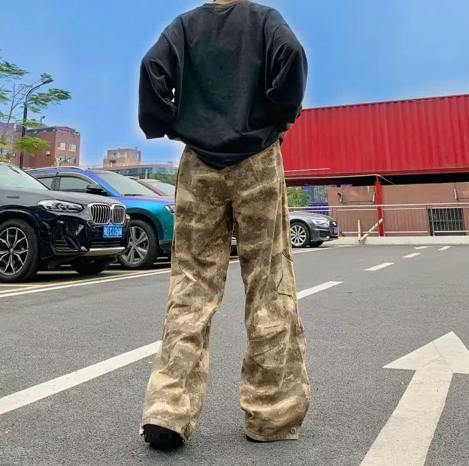 Men's Retro Star Patch Camouflage Cargo Pants