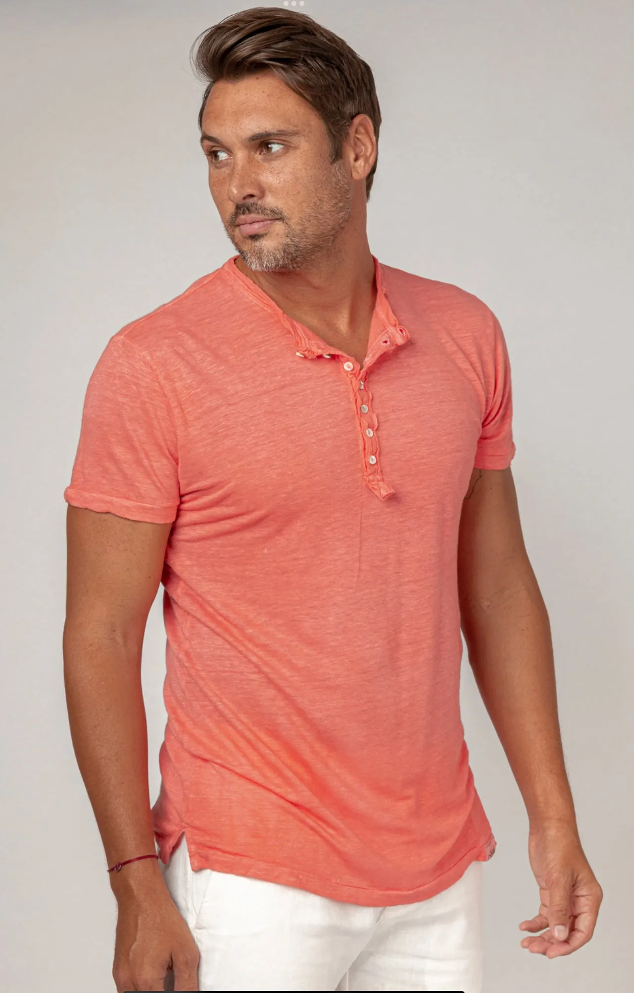 Men's Short Sleeve Henley T-shirts, Item #1102/S