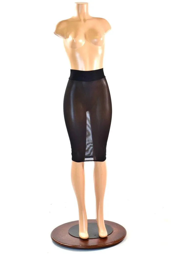 Mesh Pencil Skirt