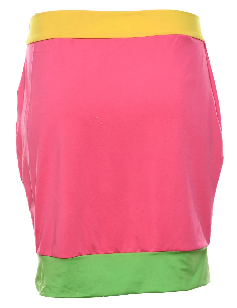 Multi-Colour Colour Block Pencil Skirt - M