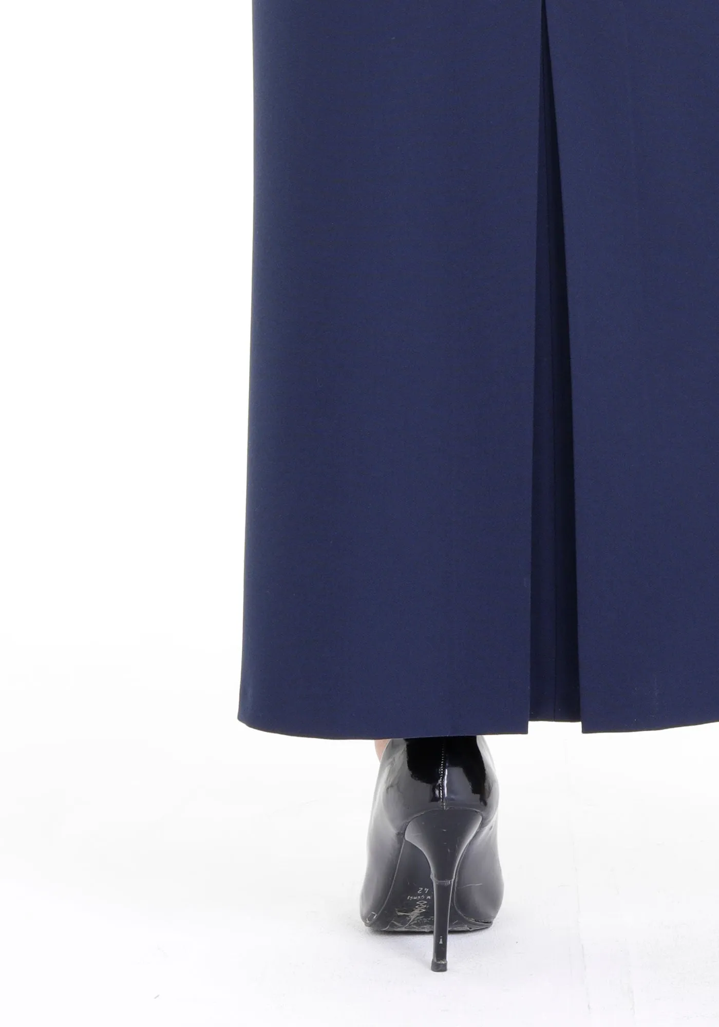 Oversized Navy Blue Maxi Pencil Skirt