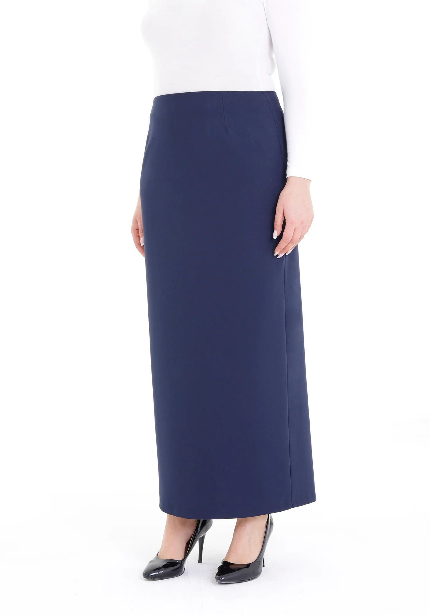 Oversized Navy Blue Maxi Pencil Skirt