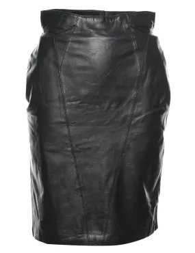 Pencil Shape Leather Skirt - XS