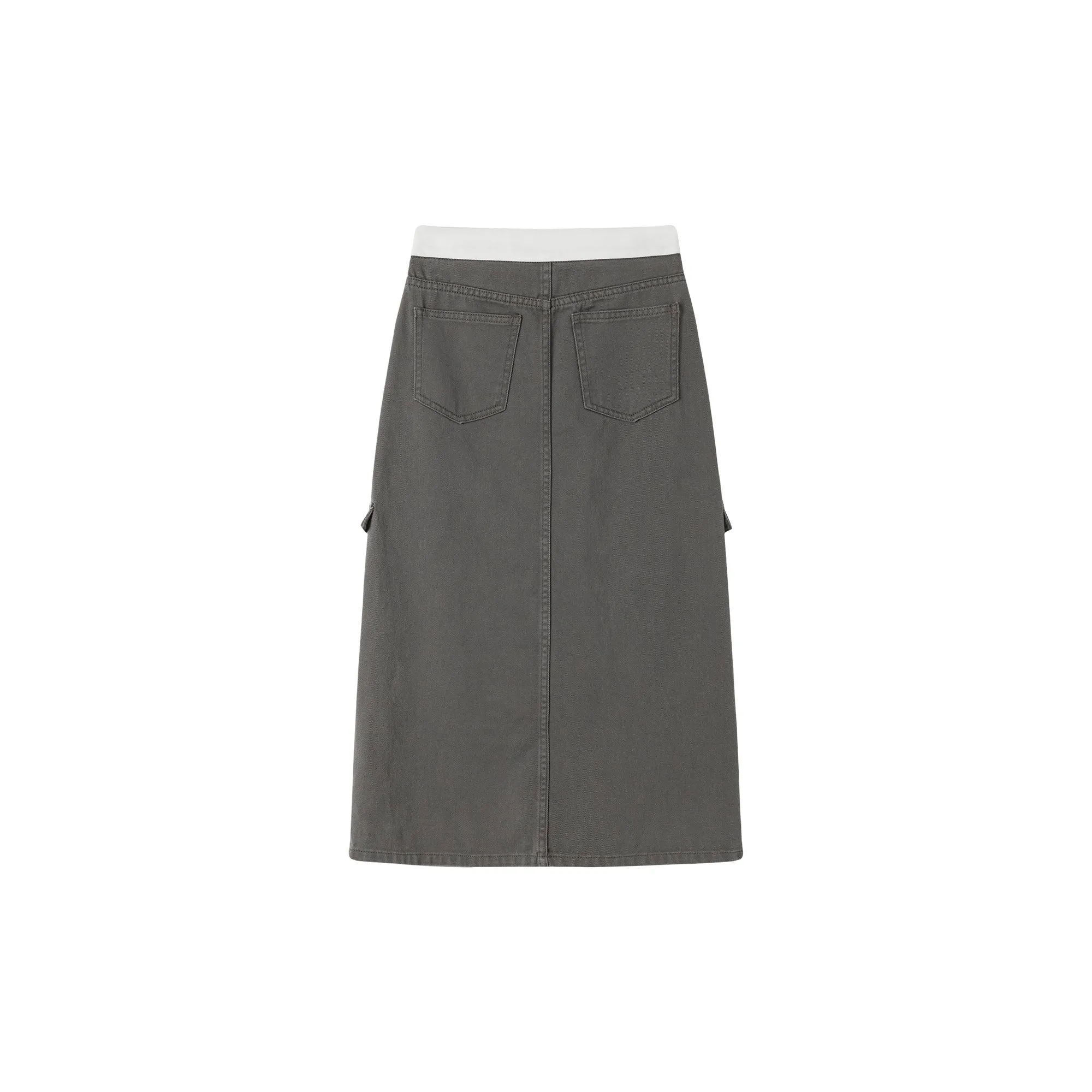 Pocket A-Line Long Skirt