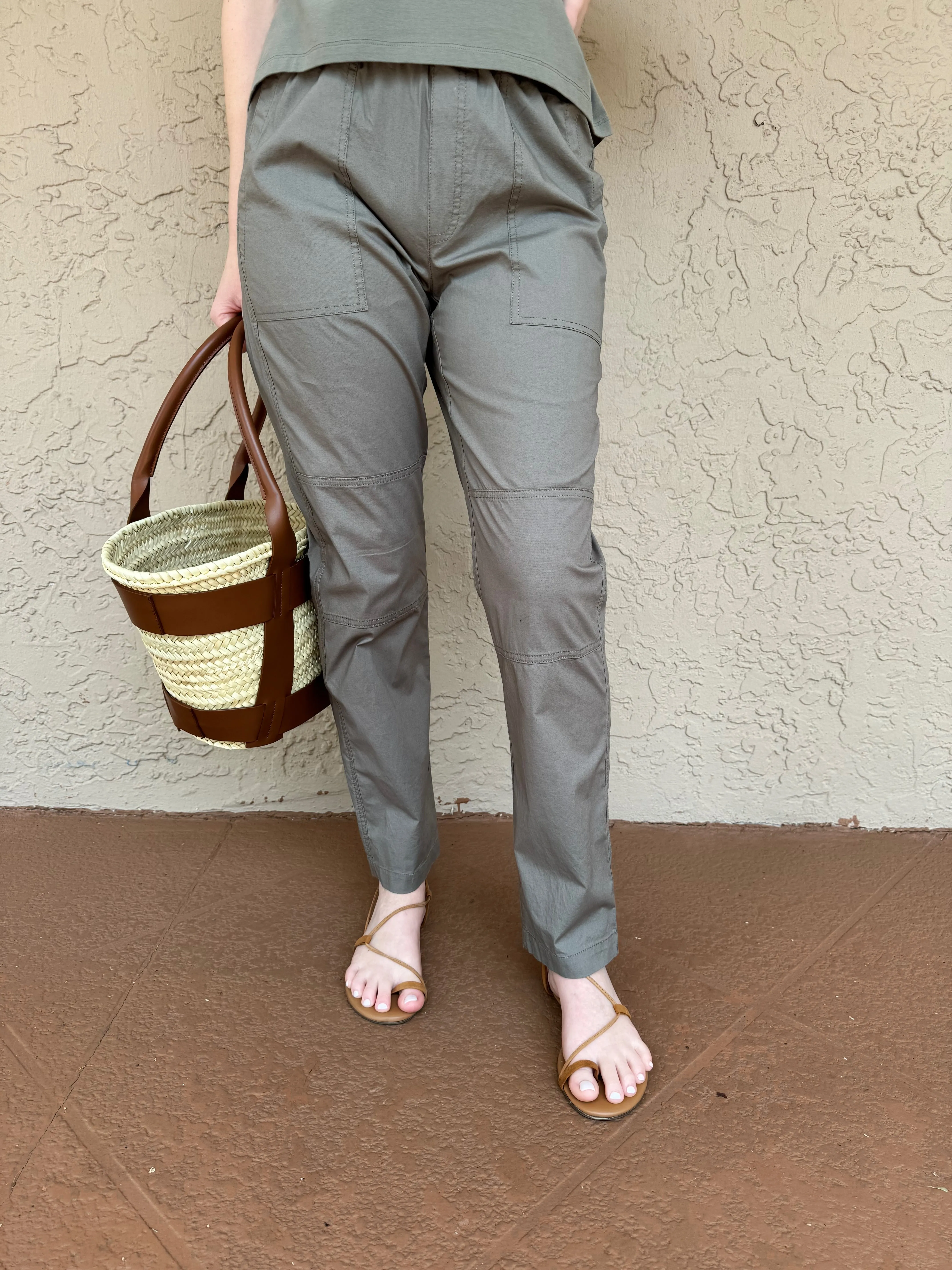 Poplin Cargo Pants - Sage