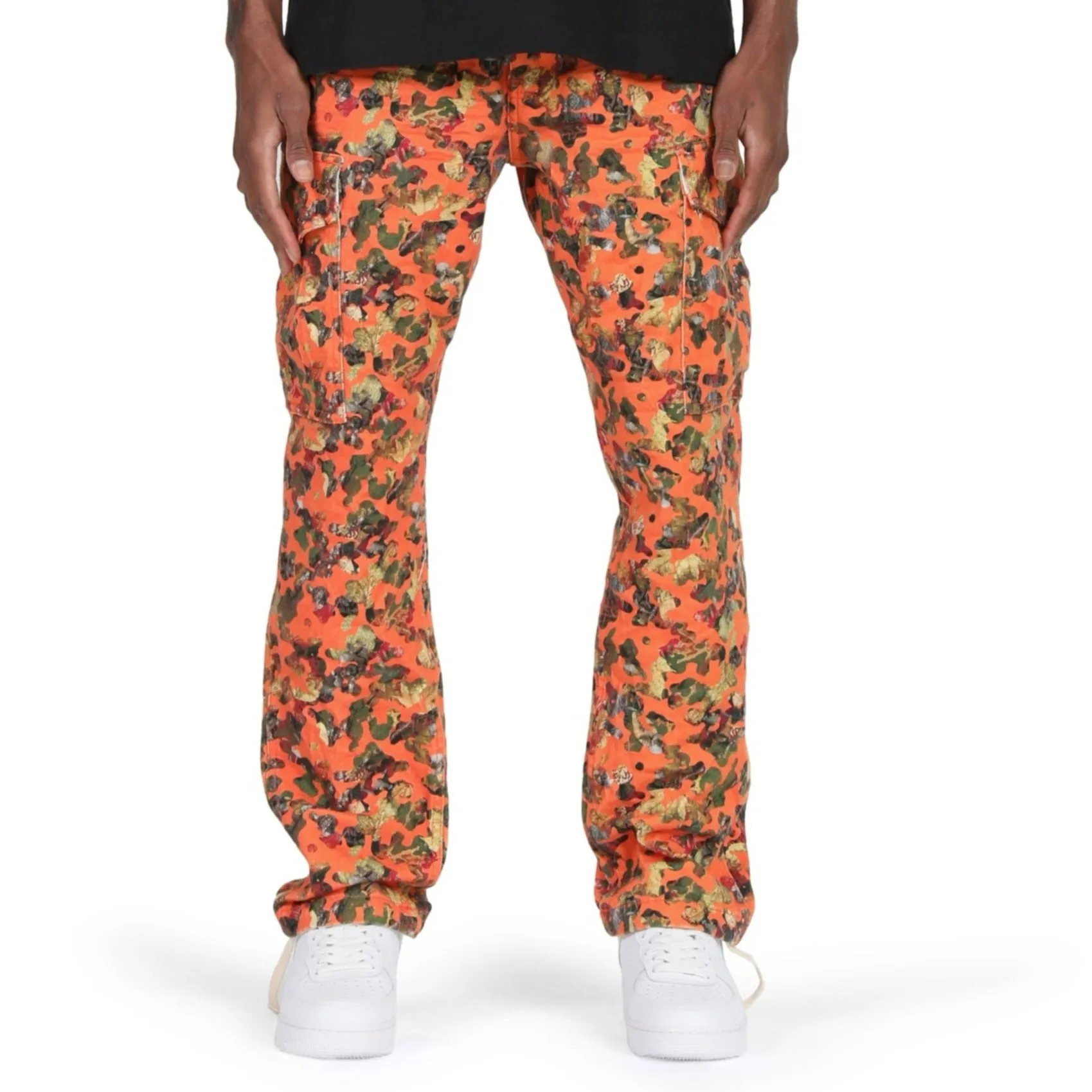 Purple Brand Stretch Twill Orange Cargo Pant