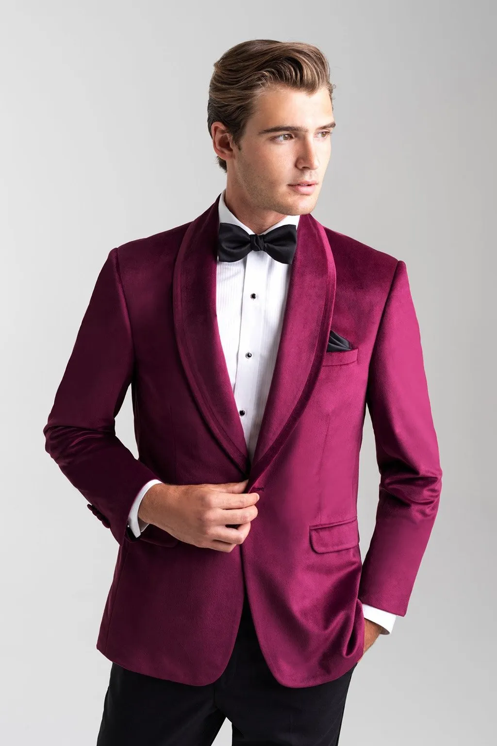 "Venice" Cranberry Velvet Dinner Jacket (Separates)