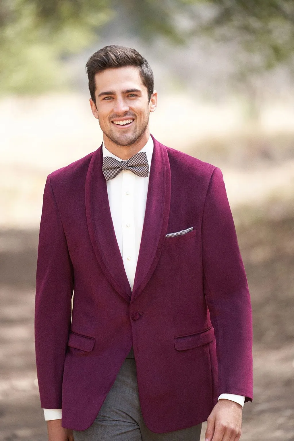 "Venice" Cranberry Velvet Dinner Jacket (Separates)