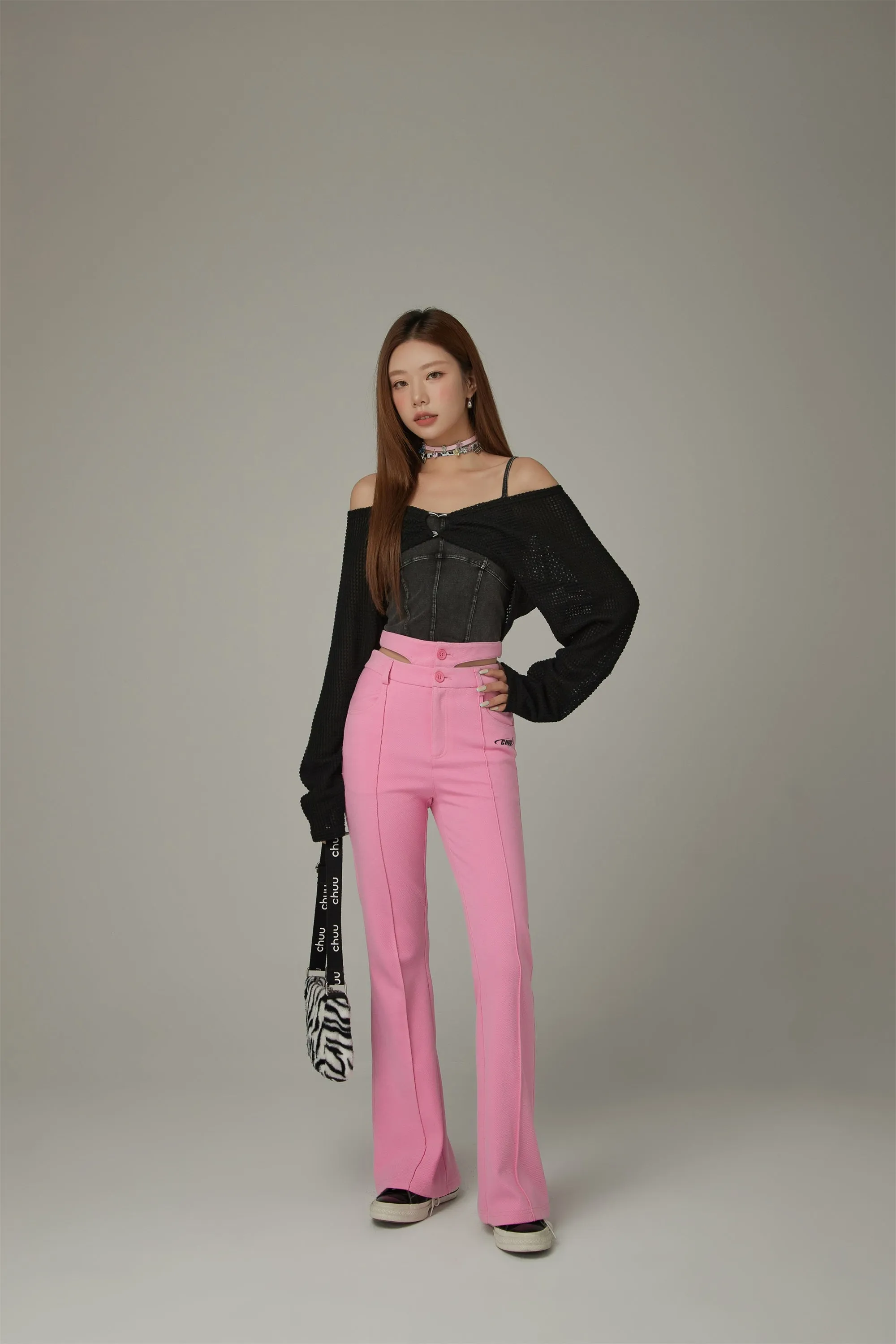 Slit Semi Bootcut Pants