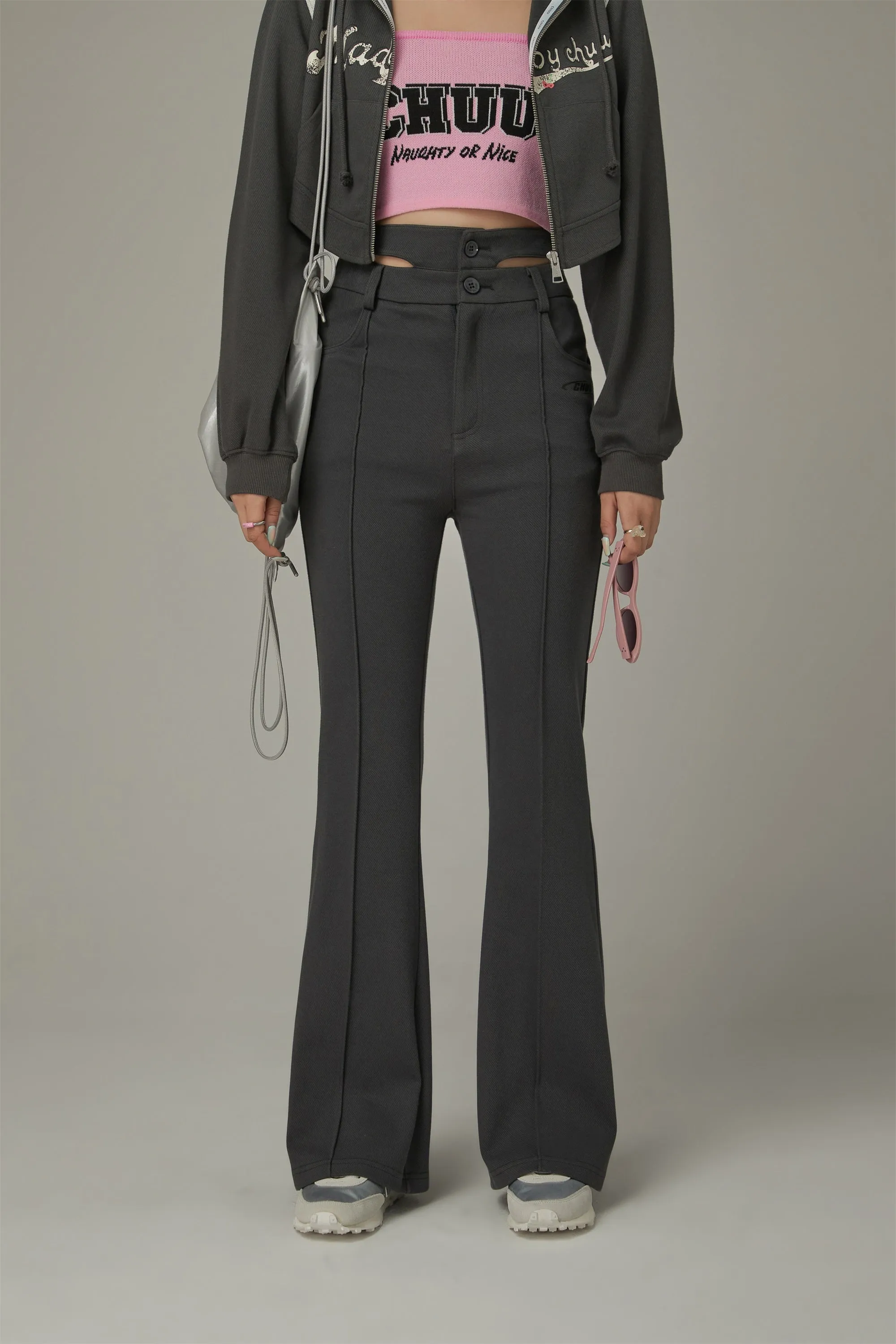 Slit Semi Bootcut Pants